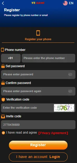 V3 Game Register